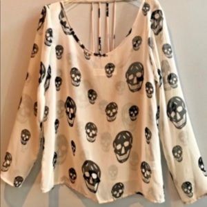 Vintage Havana Sheer Skull Blouse, Size S